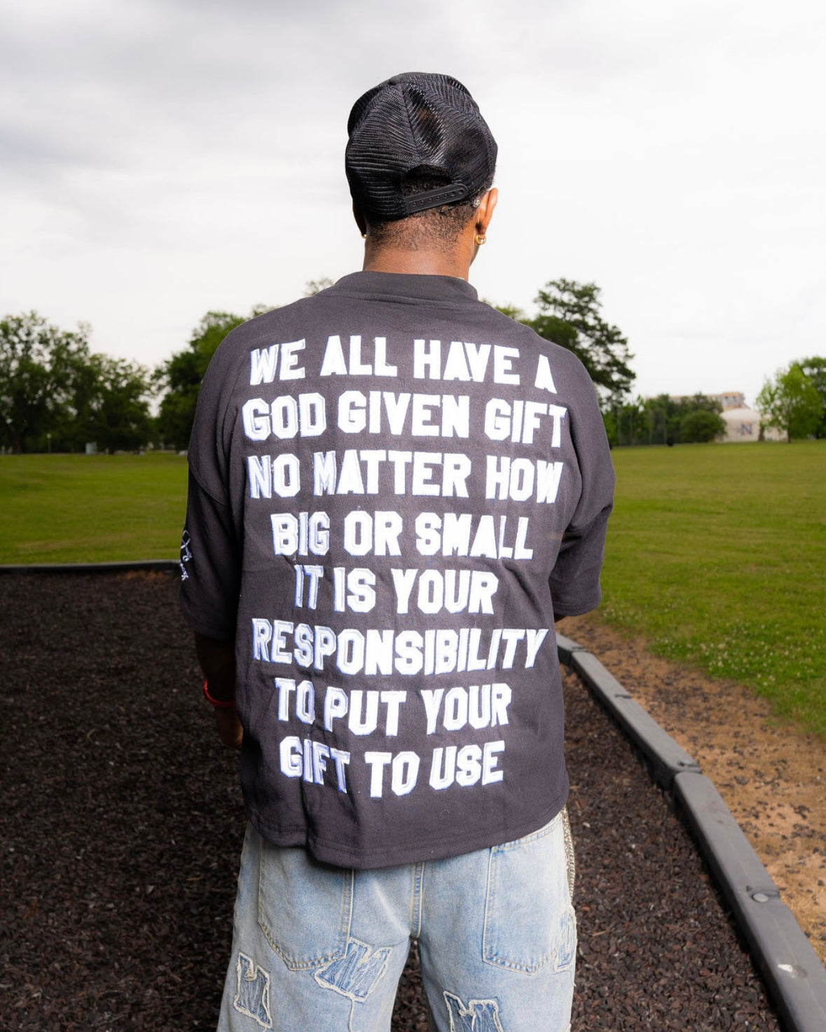 Black Truly Gifted Oversized Tee