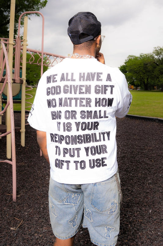 White Truly Gifted Oversized Tee