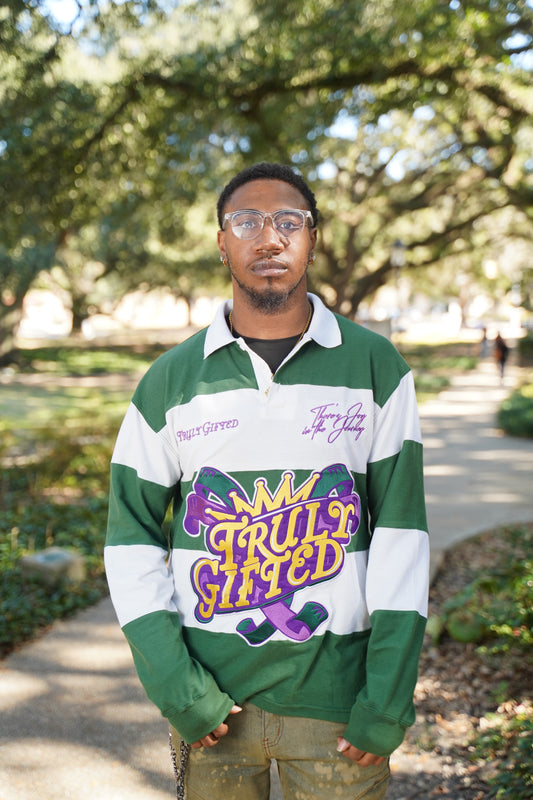 Adult & Youth Green Mardi Gras Polo