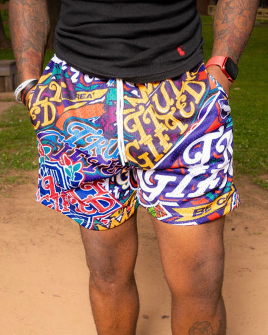 All Over Logo Mesh Shorts