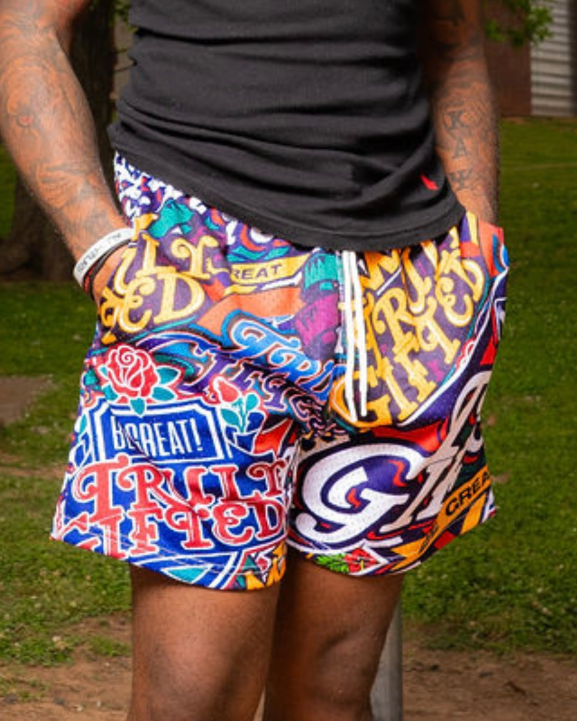All Over Logo Mesh Shorts
