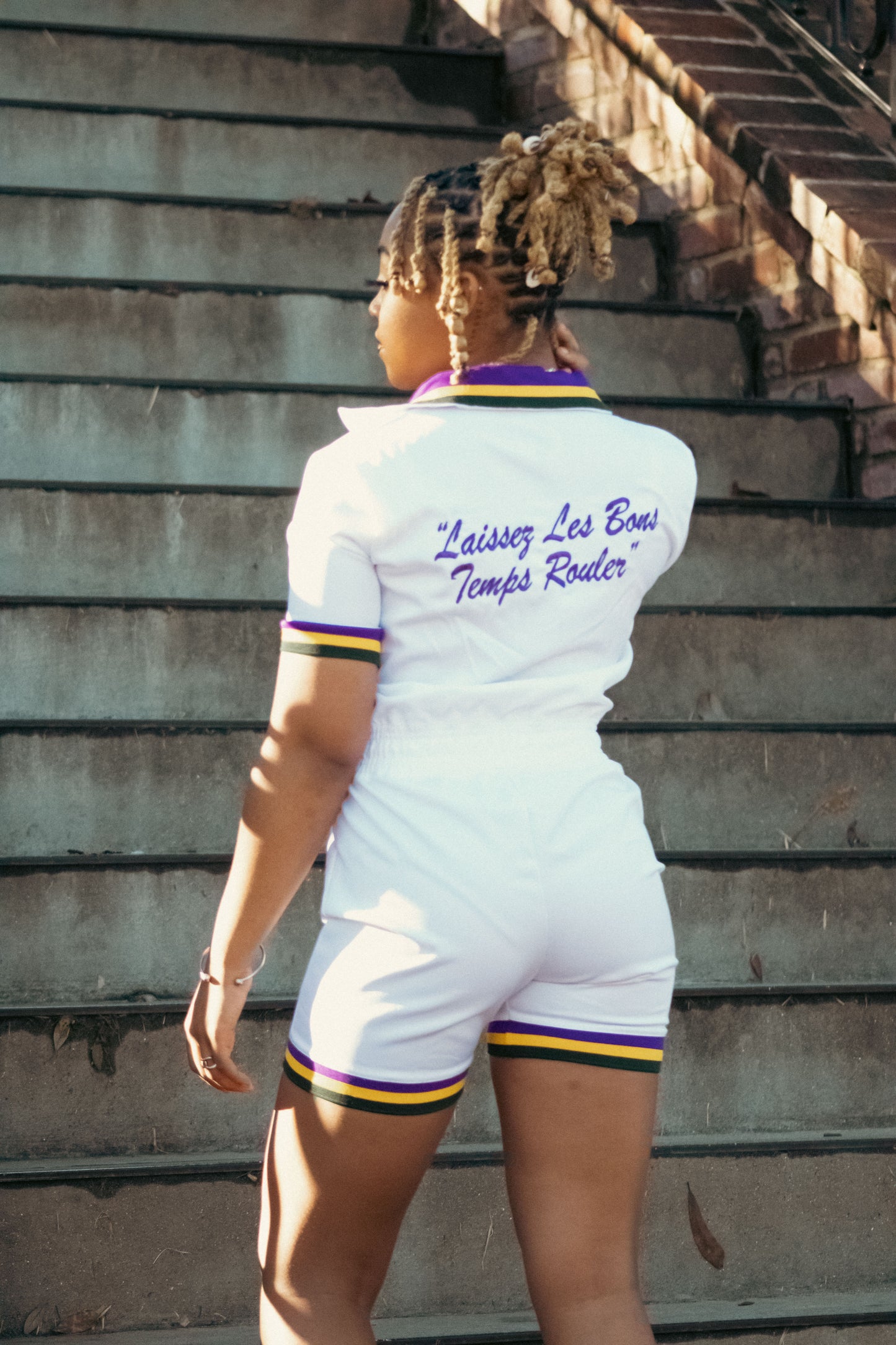 Women's White Mardi Gras Romper