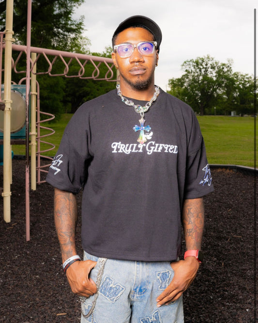 Black Truly Gifted Oversized Tee