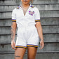 Women's White Mardi Gras Romper