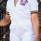 Women's White Mardi Gras Romper
