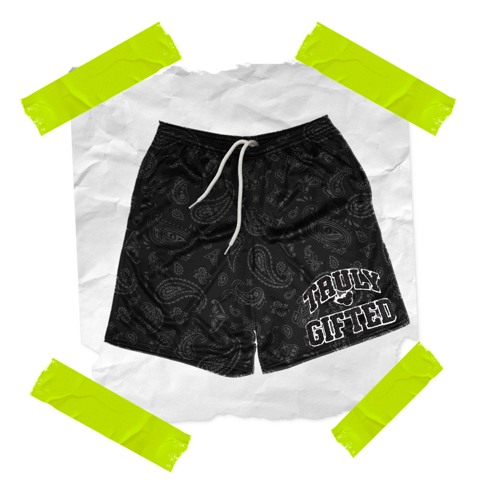 Bandana Print Mesh Shorts
